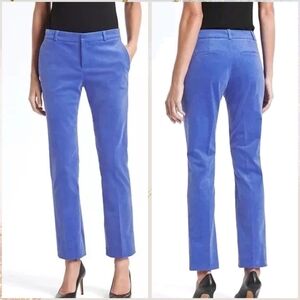 Banana Republic Women Blue Ryan Slim Straight-Fit Corduroy Pants Office Career 8
